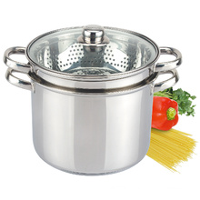 Stainless Steel Pasta Cooker Steamer Pot Set